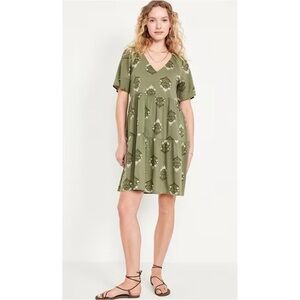 Old Navy Olive Floral Dress